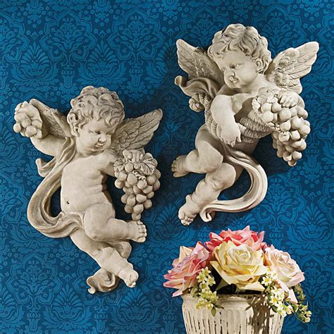 garden cherub sculptures|cherub wall sculpture ideas.